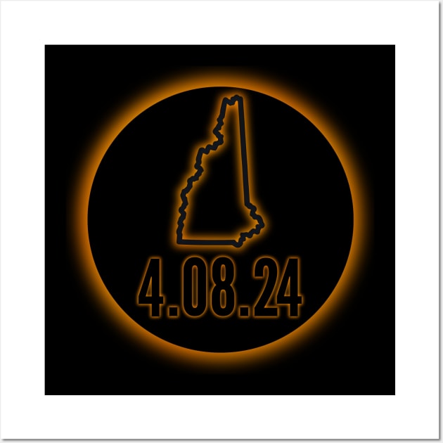 New Hampshire total solar eclipse 2024 Wall Art by Fun Planet